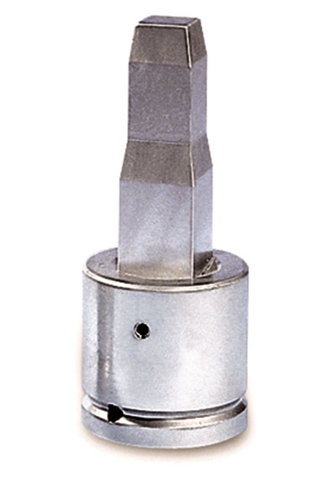 1-1/2" Square Tapered Drive Fitting
Tool can be used with power tools to open hopper car gates.
5" long.  Weights 5 lbs.